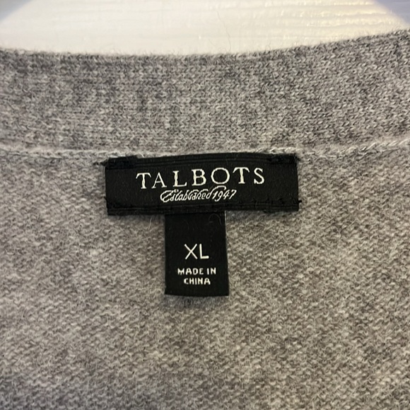 Talbots Gray Wool Blend Cardigan with Silver Sparkly Front - Women’s Size XL - Picture 9 of 11